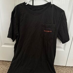 Carhartt Men's Black Tee with Red Logo